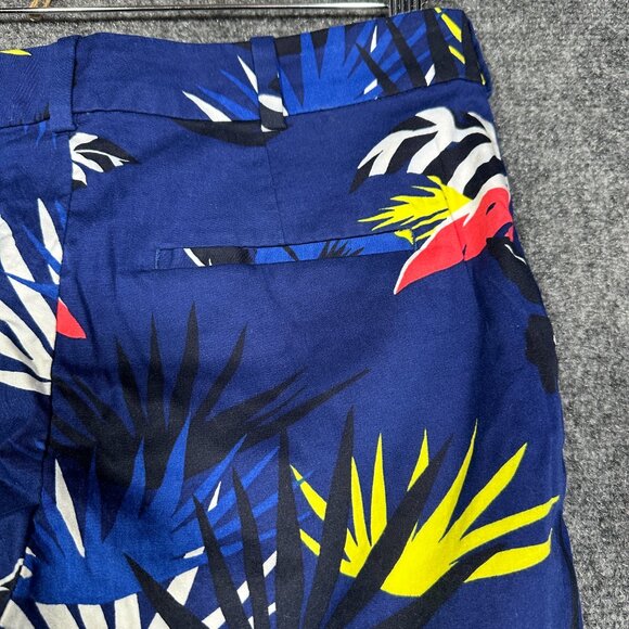 Polo Golf Ralph Lauren Pants Womens 2 Blue Cotton Stretch Crop Tropical Print - Picture 10 of 10